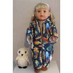 gewateerde winterpak blauw veren baby born 43cm