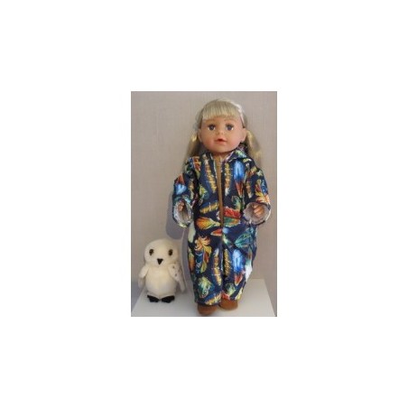 gewateerde winterpak blauw veren baby born 43cm