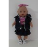 plooirok donker blauw regenboog  baby born 43cm