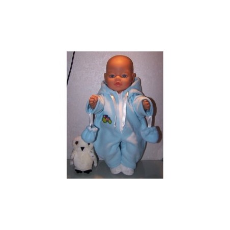 winterpak blauw met tractor baby born 43cm
