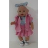 plooirok roze met vossen  baby born 43cm