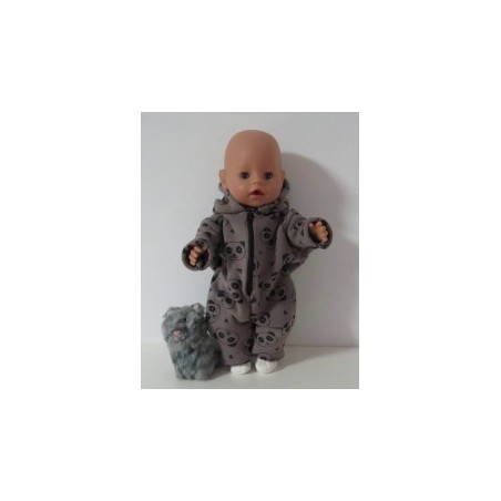 winterpak grijs panda baby born 43cm