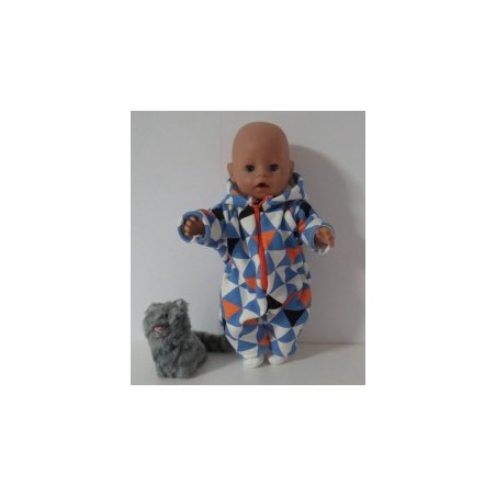 winterpak blauw met oranje baby born 43cm