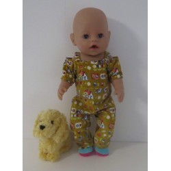 jumpsuit geel eendjes baby born 43cm