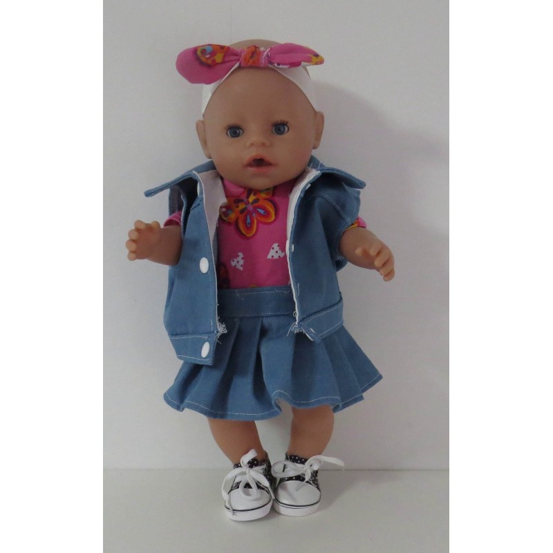 plooirok met roze vlinders baby born 43cm plooirok met roze vlinders baby born 43cm
