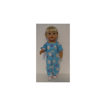 jumpsuit blauw kat baby born 43cm
