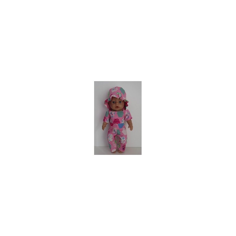 jumpsuit roze baby born 43cm