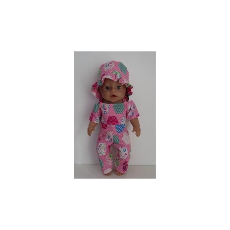 jumpsuit roze baby born 43cm