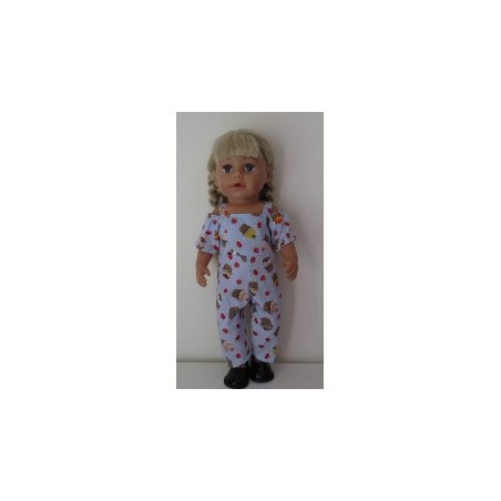 jumpsuit blauw cupe cake baby born 43cm