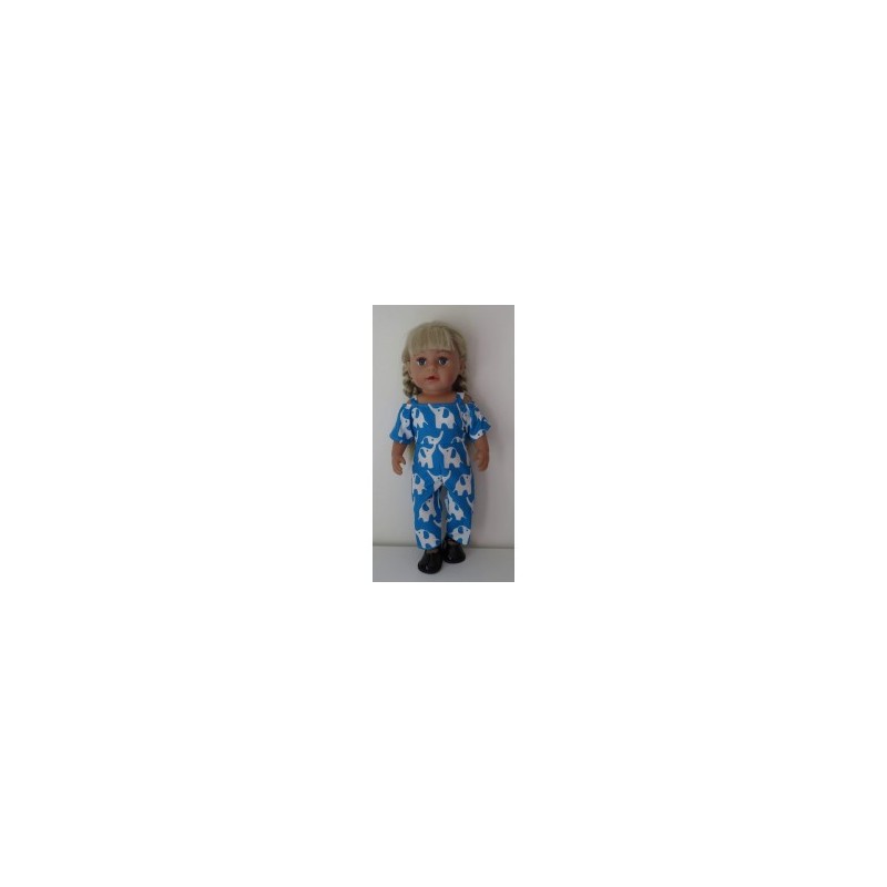 jumpsuit blauw olifanten baby born 43cm