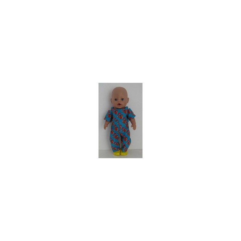 jumpsuit blauw eekhoorn baby born 43cm