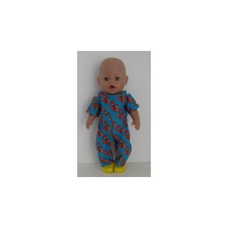 jumpsuit blauw eekhoorn baby born 43cm
