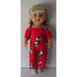 jumpsuit rood pinguins baby born 43cm