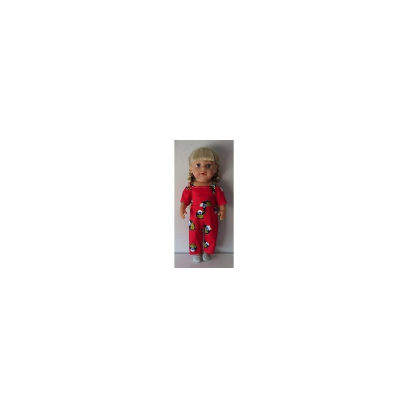 jumpsuit rood pinguins baby born 43cm