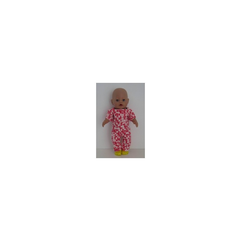 jumpsuit roze vlinders baby born 43cm