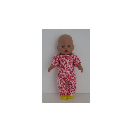 jumpsuit roze vlinders baby born 43cm