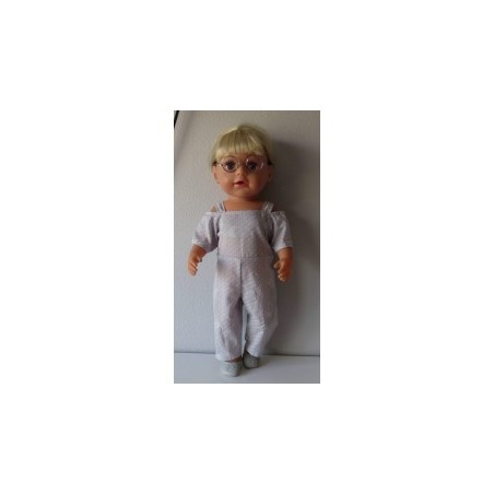 jumpsuit grijs vlinders baby born 43cm