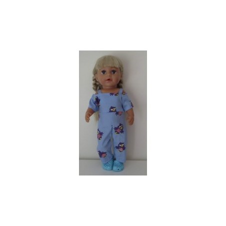 jumpsuit blauw jet baby born 43cm
