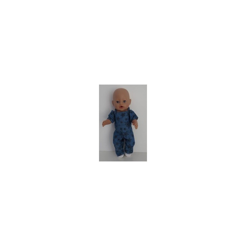 jumpsuit blauw sterren baby born 43cm