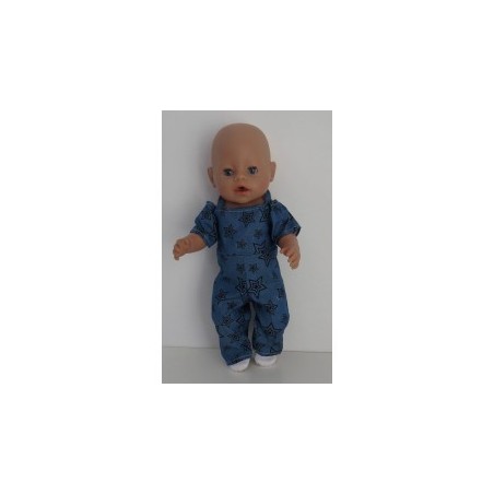 jumpsuit blauw sterren baby born 43cm