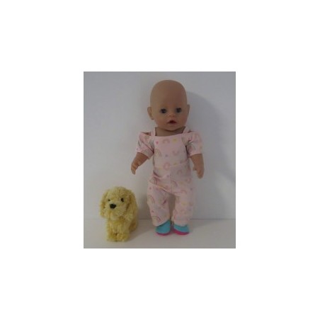 jumpsuit roze regenboog baby born 43cm