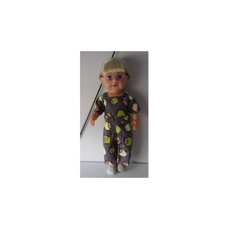 jumpsuit grijs uilen baby born 43cm
