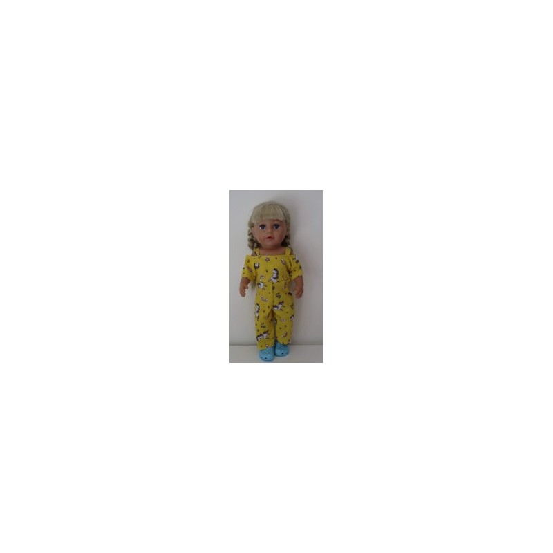 jumpsuit geel eenhoorn baby born 43cm