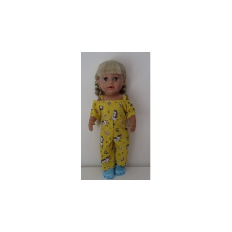 jumpsuit geel eenhoorn baby born 43cm