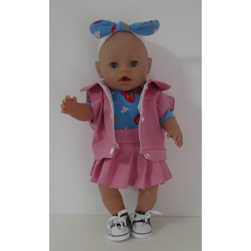 plooirok roze met vlinders baby born 43cm plooirok roze met vlinders baby born 43cm