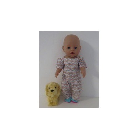 jumpsuit blauw bloemen baby born 43cm