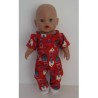 jumpsuit rood vogelhuisjes baby born 43cm