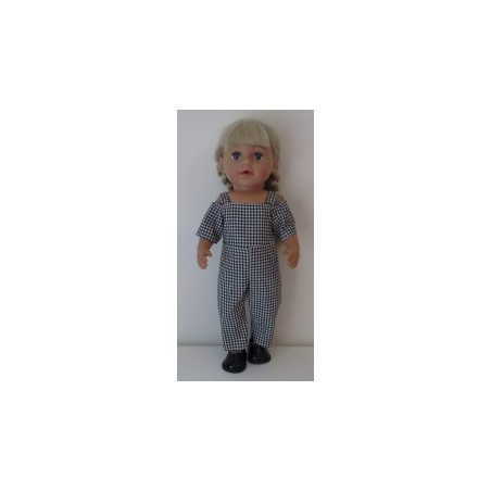 jumpsuit zwart geruit baby born 43cm