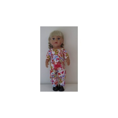 jumpsuit wit vlinders en bloemen baby born 43cm