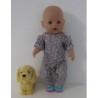 jumpsuit grijs bloemetjes baby born 43cm