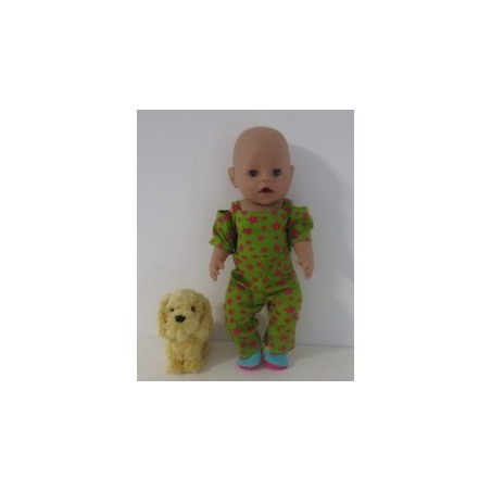 jumpsuit groen sterren roze baby born 43cm
