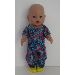 jumpsuit blauw bohim baby born 43cm