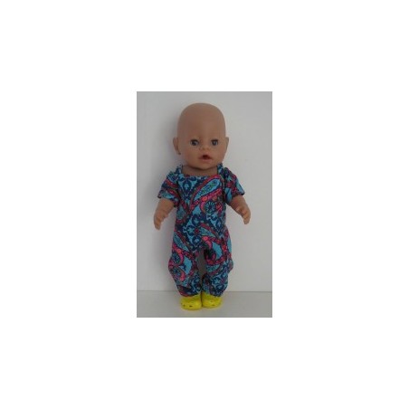 jumpsuit blauw bohim baby born 43cm