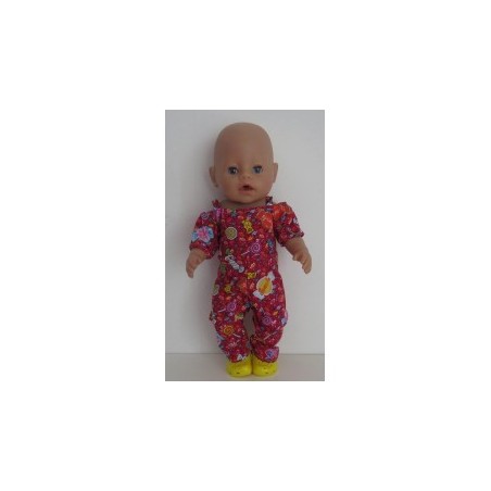 jumpsuit rood snoepjes baby born 43cm