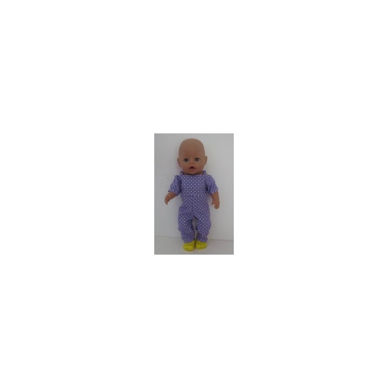 jumpsuit lila stippen baby born 43cm