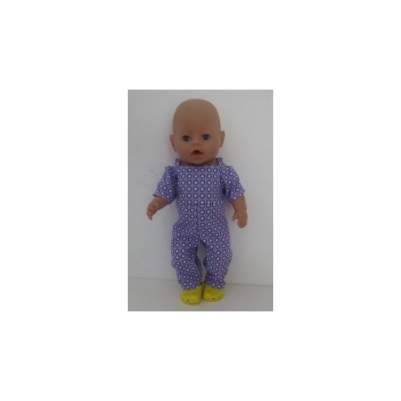 jumpsuit lila stippen baby born 43cm