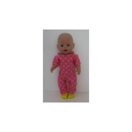 jumpsuit roze geruit baby born 43cm