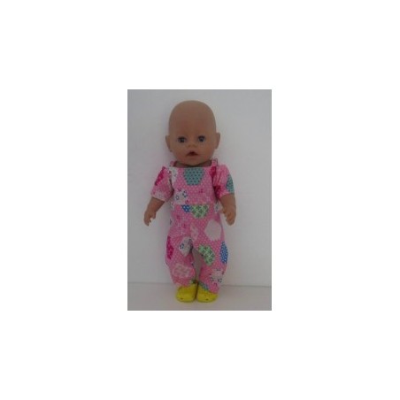 jumpsuit roze baby born 43cm