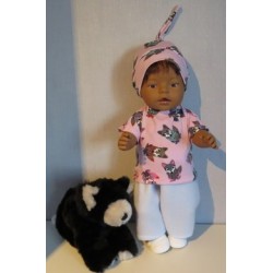 complete set blauw met vossen roze baby born 43cm
