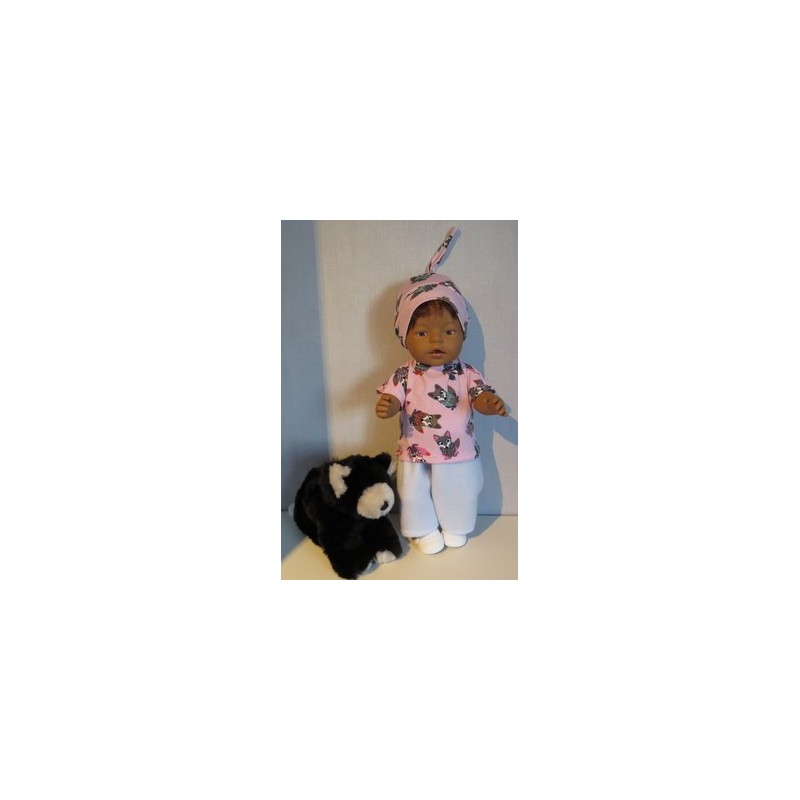 complete set blauw met vossen roze baby born 43cm