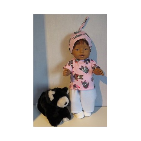 complete set blauw met vossen roze baby born 43cm