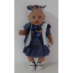 plooirok baby born 43cm