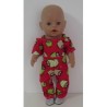 jumpsuit rood uilen baby born 43cm