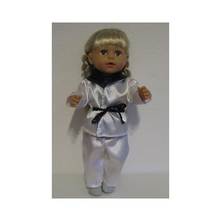 slaapset wit met zwart baby born 43cm