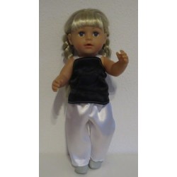 slaapset wit met zwart baby born 43cm
