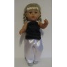 slaapset wit met zwart baby born 43cm
